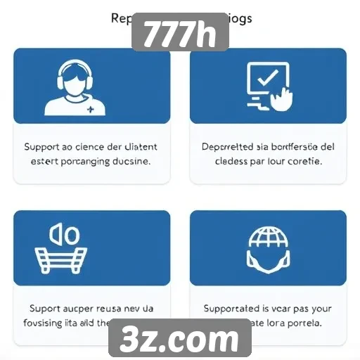 Opções de suporte ao cliente no site 777h